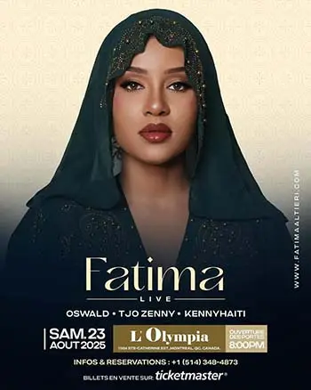 Fatima en concert à l’Olympia de Montréal – Samedi 23 août 2025