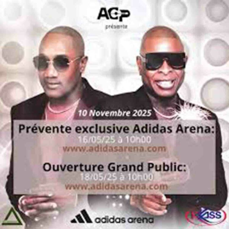 Affiche du concert de KLASS à l’Adidas Arena de Paris, le 10 novembre 2025."